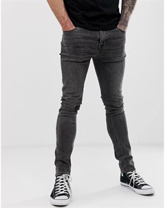 Черные супероблегающие выбеленные джинсы Asos design