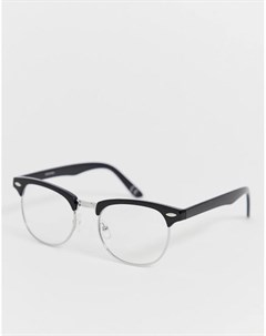 Декоративные очки в стиле ретро с прозрачными линзами в черной оправе Asos design