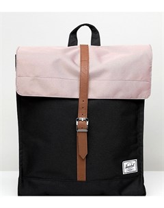 Эксклюзивный городской рюкзак черного и розового цвета Herschel supply co