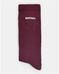 Бордовые носки с вышивкой Montreal Topman