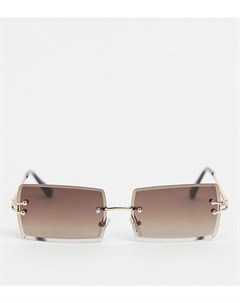 Солнцезащитные очки без оправы с коричневыми стеклами South beach