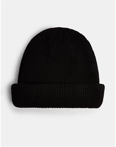 Черная шапка бини с вафельной текстурой Topman