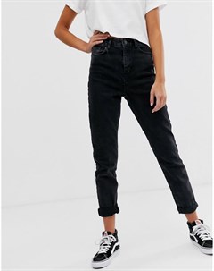 Черные моделирующие джинсы в винтажном стиле New look
