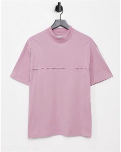 Пыльно розовая oversized футболка с кантом Another influence