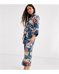 Эксклюзивные темно бирюзовые пижамные штаны укороченного кроя с цветочным принтом Mira Lindex