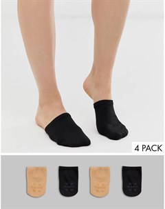 Набор из 4 пар носков для мюли черные бежевые Gipsy