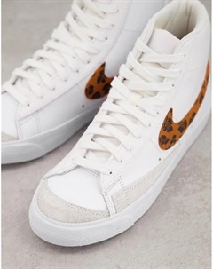 Кроссовки белого цвета с леопардовым принтом Blazer Mid 77 Nike