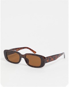 Коричневые солнцезащитные очки в прямоугольной черепаховой оправе Weekday Cruise Monki