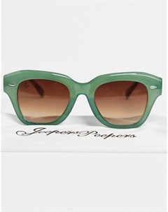 Женские круглые солнцезащитные очки в зеленой оправе Jeepers peepers