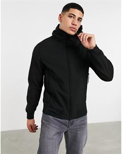 Черная куртка с капюшоном из мягкого материала с линзой на рукаве C P Company C.p. company