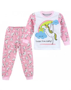 Пижама для девочки свитшот брюки Танцующий единорог Babycollection
