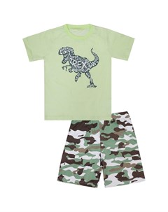 Пижама футболка шорты Зеленый динозавр Котмаркот