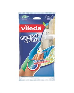 Перчатки для чувствительной кожи рук с кремом Comfort Care S Vileda