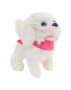 Интерактивная мягкая игрушка Собачка Бони цвет белый розовый Игруша