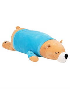 Мягкая игрушка Медведь в голубой футболке 100 см цвет бежевый Игруша