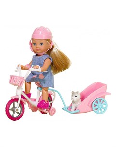 Кукла Еви на велосипеде с собачкой 12 см Simba