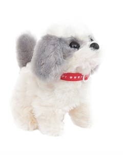 Интерактивная мягкая игрушка Собачка 17 см цвет белый серый S+s toys