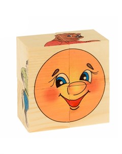 Кубики Колобок 4 шт Русские деревянные игрушки