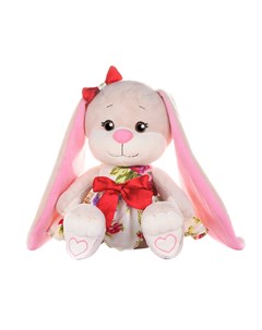 Мягкая игрушка Зайка в Летнем Платьице с Цветами 20 см цвет бежевый розовый Jack&lin