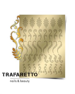 Металлизированные наклейки FL 03 золото Trafaretto