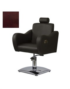 Кресло парикмахерское Бруклин гидравлическое хромированное бордово черное Medison