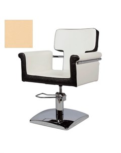 Кресло парикмахерское МД 77 гидравлическое хромированное светло бежевое Medison