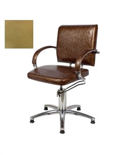 Кресло парикмахерское Калибра люкс гидравлическое хромированное золотистое Medison