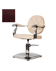 Кресло парикмахерское Орландо гидравлическое хромированное бордово черное Medison
