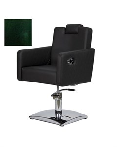 Кресло парикмахерское МД 166 гидравлическое хромированное изумрудно черное Medison