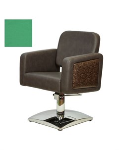 Кресло парикмахерское Одри декор гидравлическое хромированное зеленое Medison