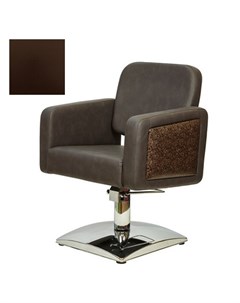 Кресло парикмахерское Одри декор гидравлическое хромированное коричневое Medison