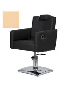 Кресло парикмахерское МД 166 гидравлическое хромированное светло бежевое Medison
