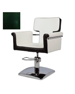Кресло парикмахерское МД 77 гидравлическое хромированное изумрудно черное Medison