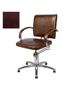 Кресло парикмахерское Калибра люкс гидравлическое хромированное бордово черное Medison