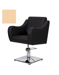 Кресло парикмахерское МД 24 гидравлическое хромированное светло бежевое Medison