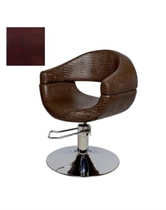 Кресло парикмахерское МД 108 гидравлическое хромированное бордово черное Medison