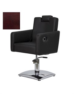 Кресло парикмахерское МД 166 гидравлическое хромированное бордово черное Medison