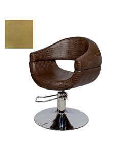 Кресло парикмахерское МД 108 гидравлическое хромированное золотистое Medison