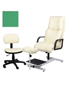Кресло педикюрное Надир со стулом мастера зеленое Medison