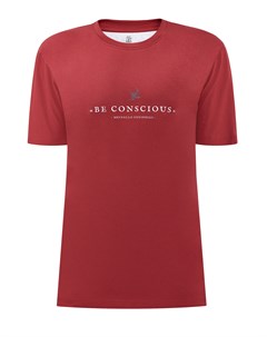 Хлопковая футболка из джерси с принтом Be Conscious Brunello cucinelli