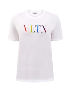 Хлопковая футболка с принтом VLTN Multicolor Valentino