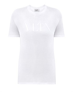 Хлопковая футболка с аппликацией VLTN в тон Valentino