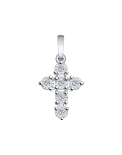 Крест из белого золота с бриллиантами Sokolov diamonds