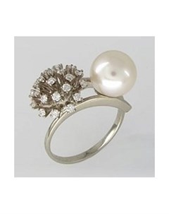 Кольцо из белого золота с бриллиантами и жемчугом Sokolov diamonds