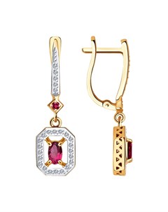 Серьги из золота с бриллиантами и рубинами Sokolov diamonds