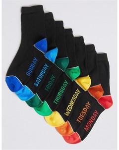 Носки для мальчика Дни недели с разноцветной пяткой и носком 7 пар Marks & spencer