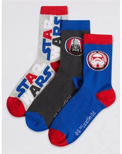 Высокие детские носки с принтом Star Wars 3 пары Marks & spencer