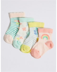 Детские носки с радужным принтом 4 пары Marks & spencer