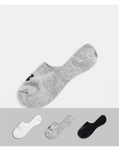 Набор из 3 пар невидимых носков черные белые серые New balance