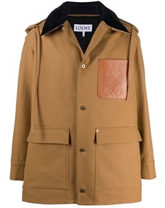Пальто на пуговицах с нашивкой логотипом Loewe